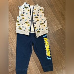 Batman Gray and Yellow Baby Vest and Pant set